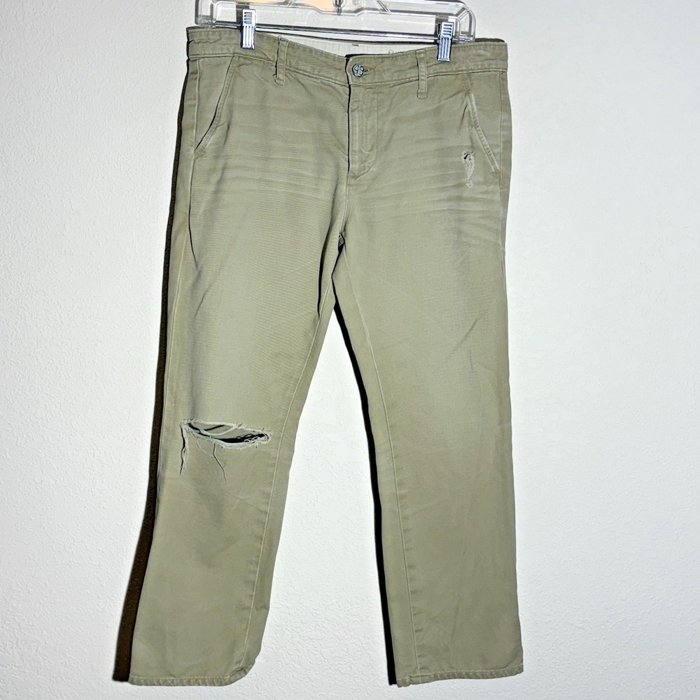 Adriano Goldschmied Supply Jeans Womens 27‎ Tan EX-Boyfriend Khaki Cropped Pants